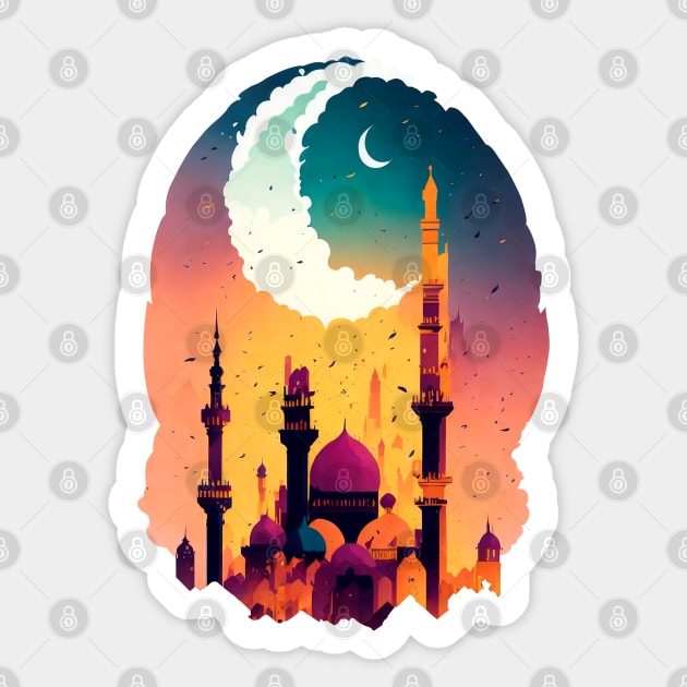 Mystical Mosque Sticker by Sofiyyah Siyah